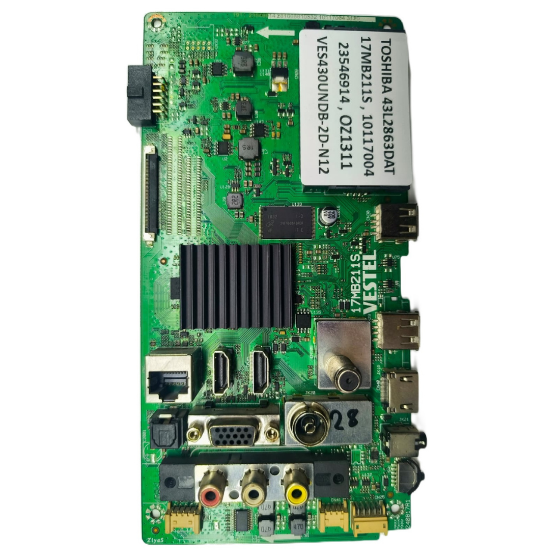 17MB211S , 10117004 , 23546914 , VES430UNDB-2D-N12 , TOSHIBA 43L2863DAT MAİNBOARD