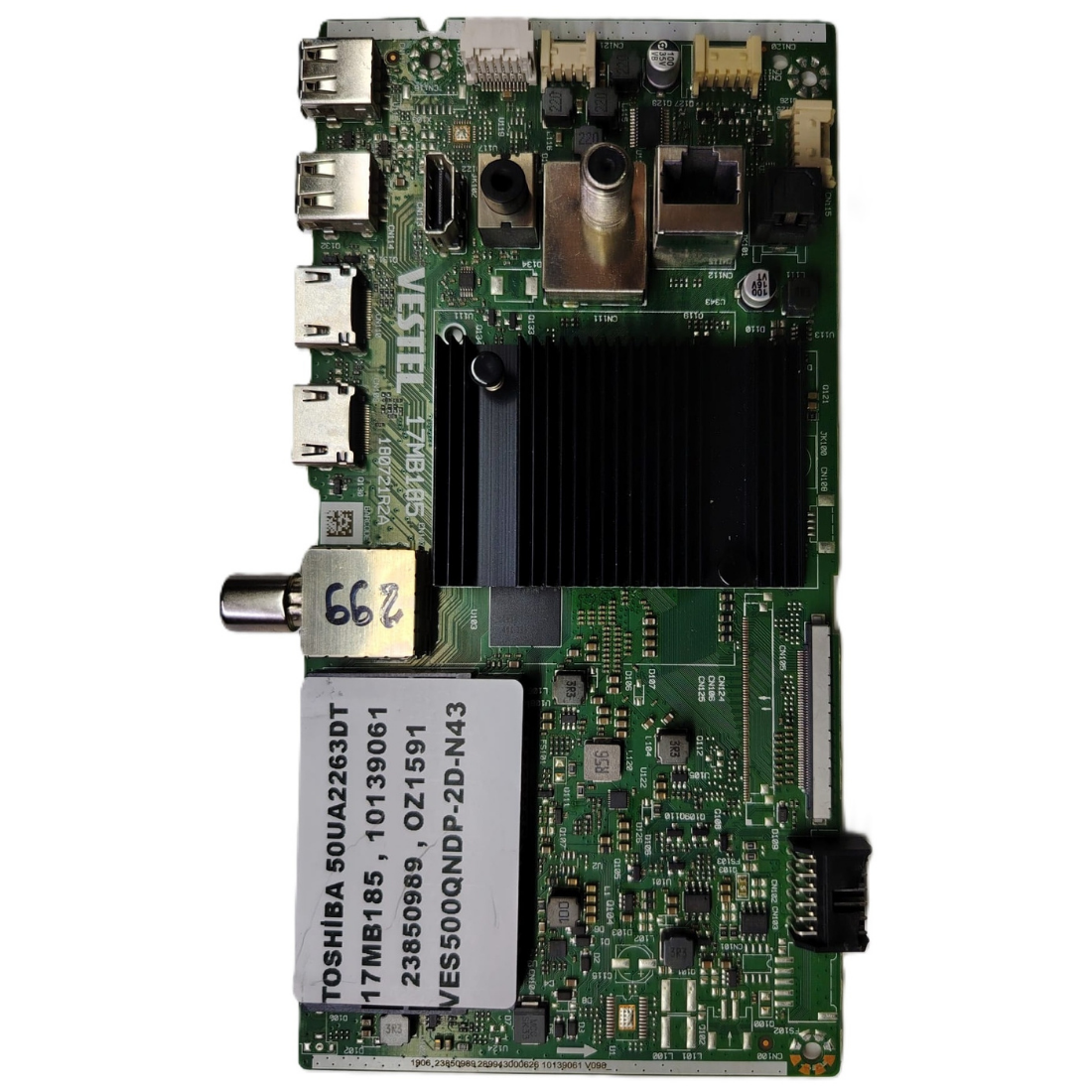 17MB185 , 10139061 , 23850989 , VES500QNDB-2D-N43 , TOSHİBA 50UA2263DT MAİNBOARD 