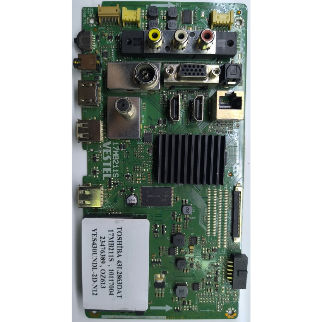 17MB211S , 10117004 , 23476389 , VES430UNDL-2D-N12 , TOSHIBA 43L2863DAT ANAKART