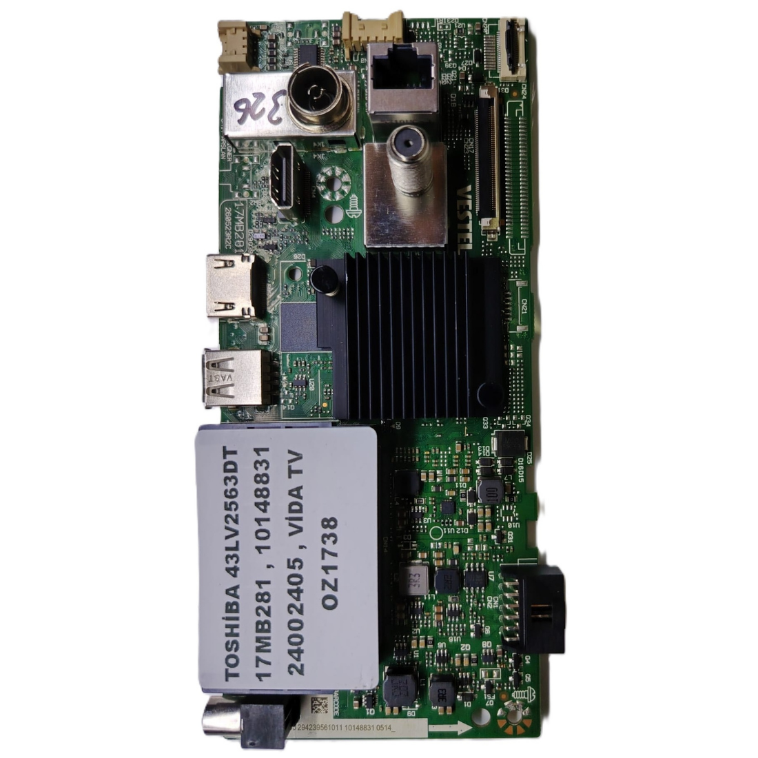 17MB281 , 10148831 , 24002405 , VİDA TV , TOSHİBA 43LV2563DT MAİNBOARD  