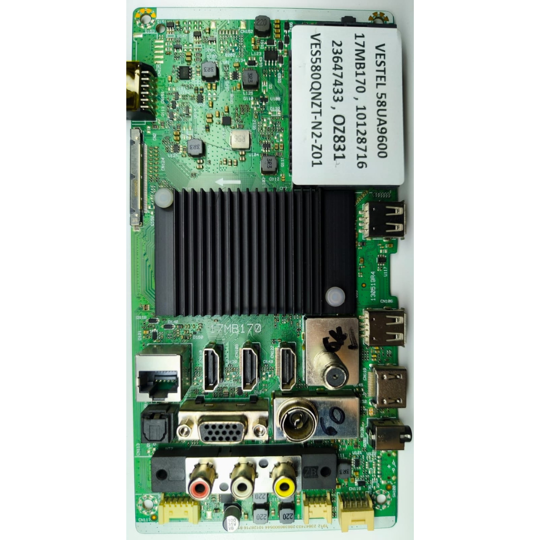 17MB170 , 10128716 , 23647433 , VES580QNZT-N2-Z01 , VESTEL 58UA9600 MAINBOARD