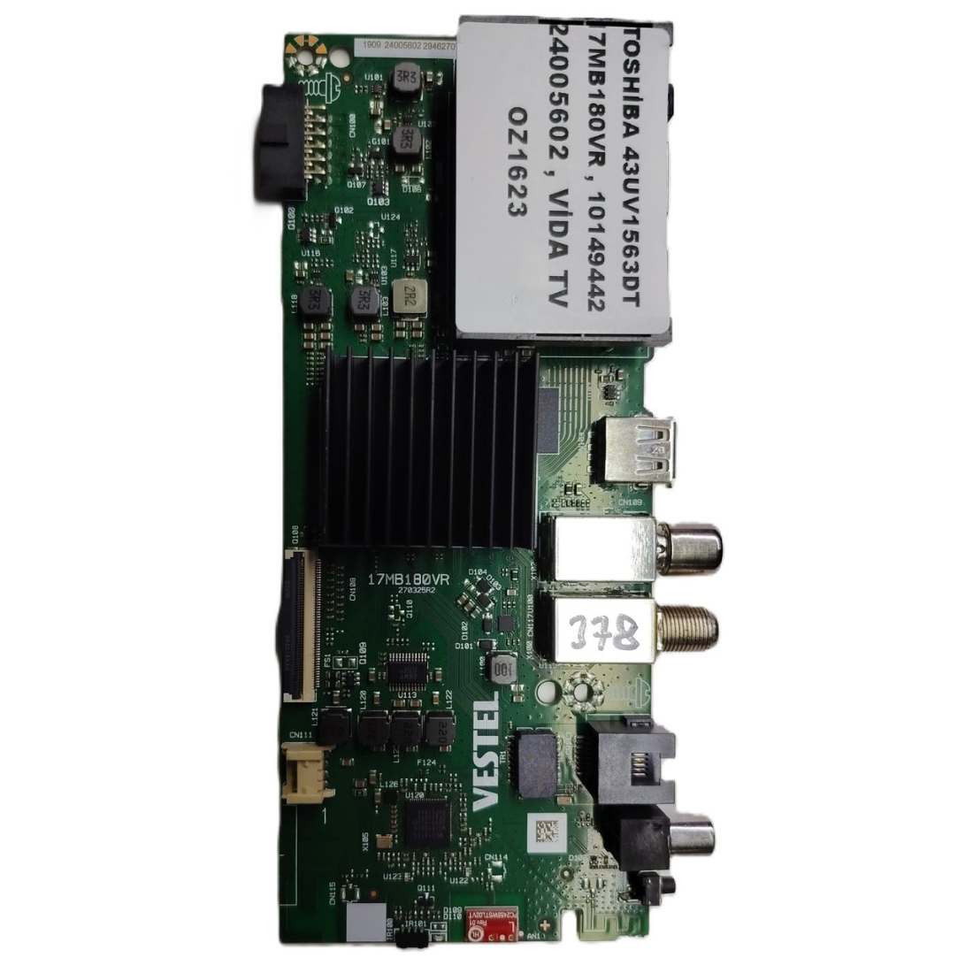 17MB180VR , 10149442 , 24005602 , VİDA TV , TOSHİBA 43UV1563DT MAİNBOARD      