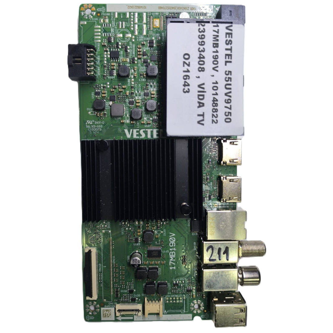 17MB190V , 10148822 , 23993408 , VİDA TV , VESTEL 55UV9750 MAİNBOARD  