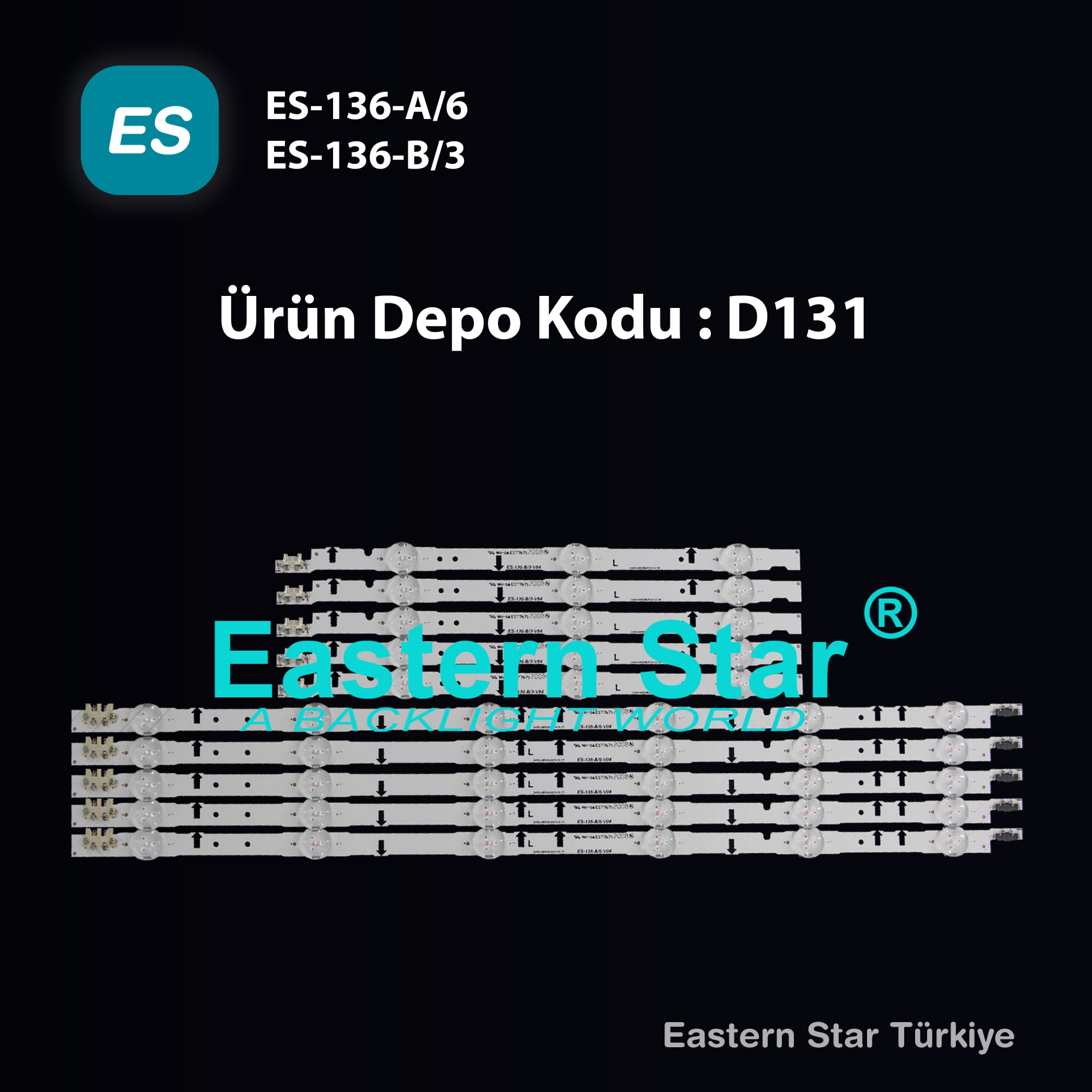 ES-136, Samsung UE40H5070, UE40H5570, UE40H5090, UE40H6270, UE40H6290, UE40H6410, UE40H6470, UE40H6500, UE40H6650, UE40H7000, UE40J5170AS, UE40J5570 ve UE40J6270 TV LED BAR