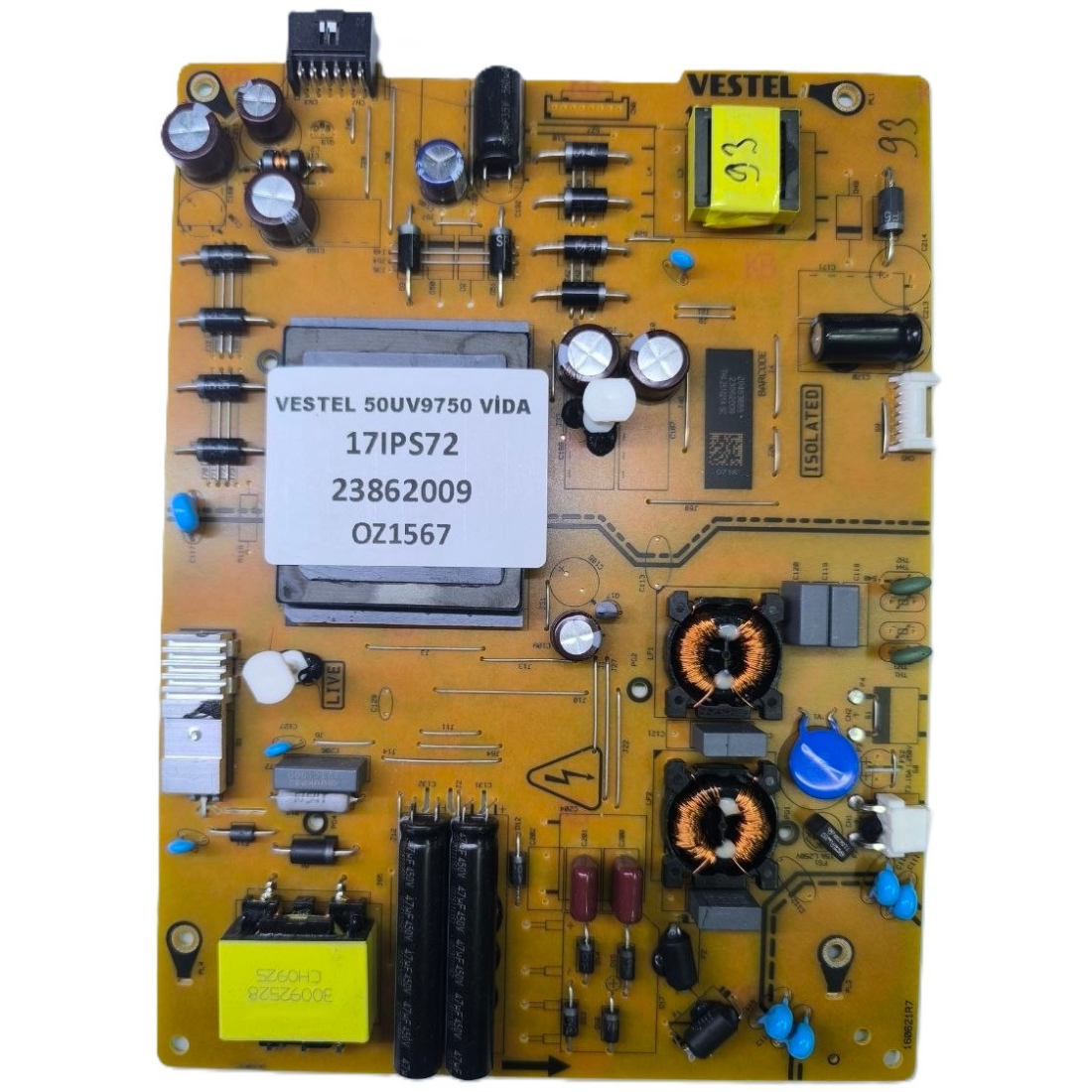  17IPS72 , 23862009  , VESTEL 50UV9750 BESLEME KARTI VİDAA SERİSİ 