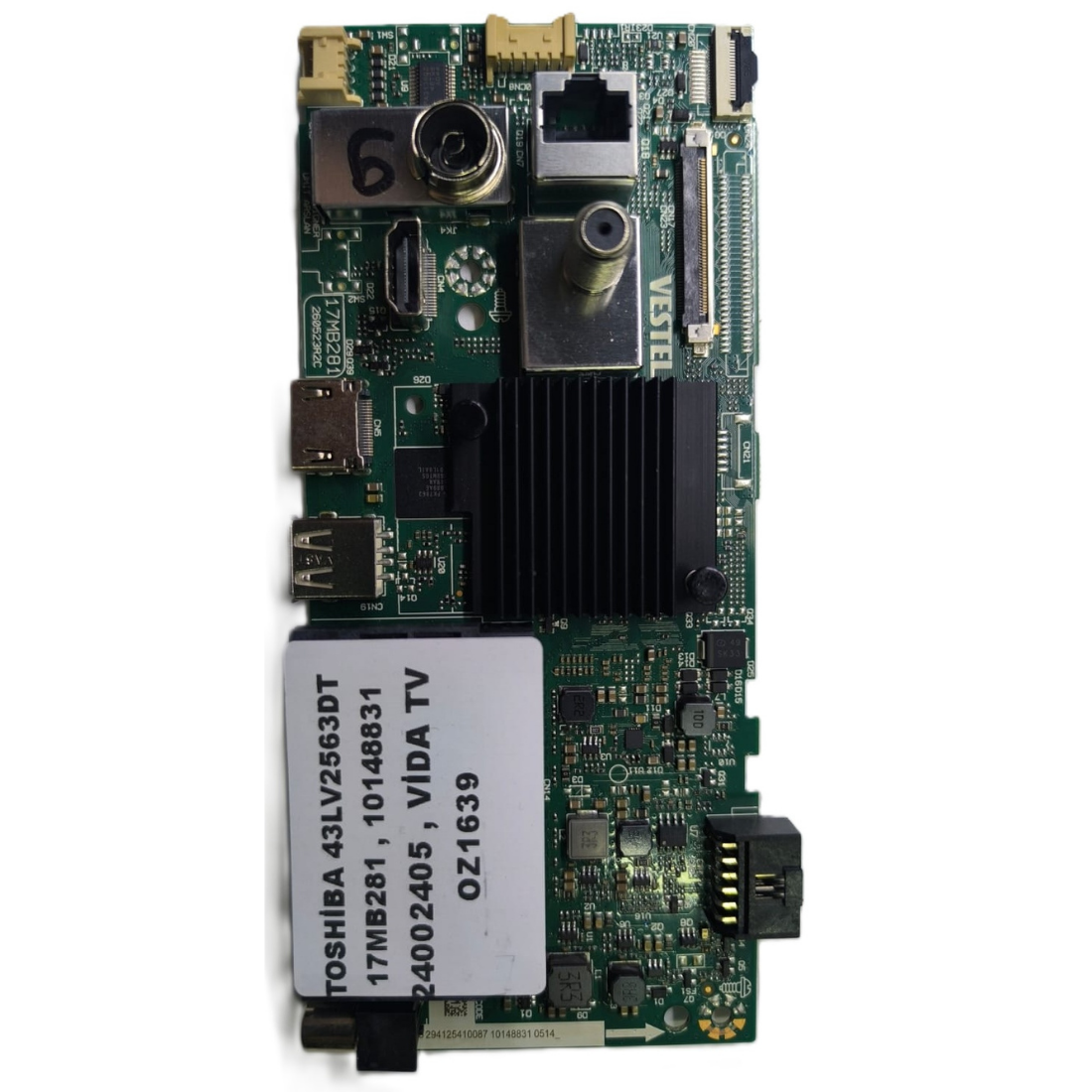 17MB281 , 10148831 , 24002405 , VİDA TV , TOSHİBA 43LV2563DT MAİNBOARD   