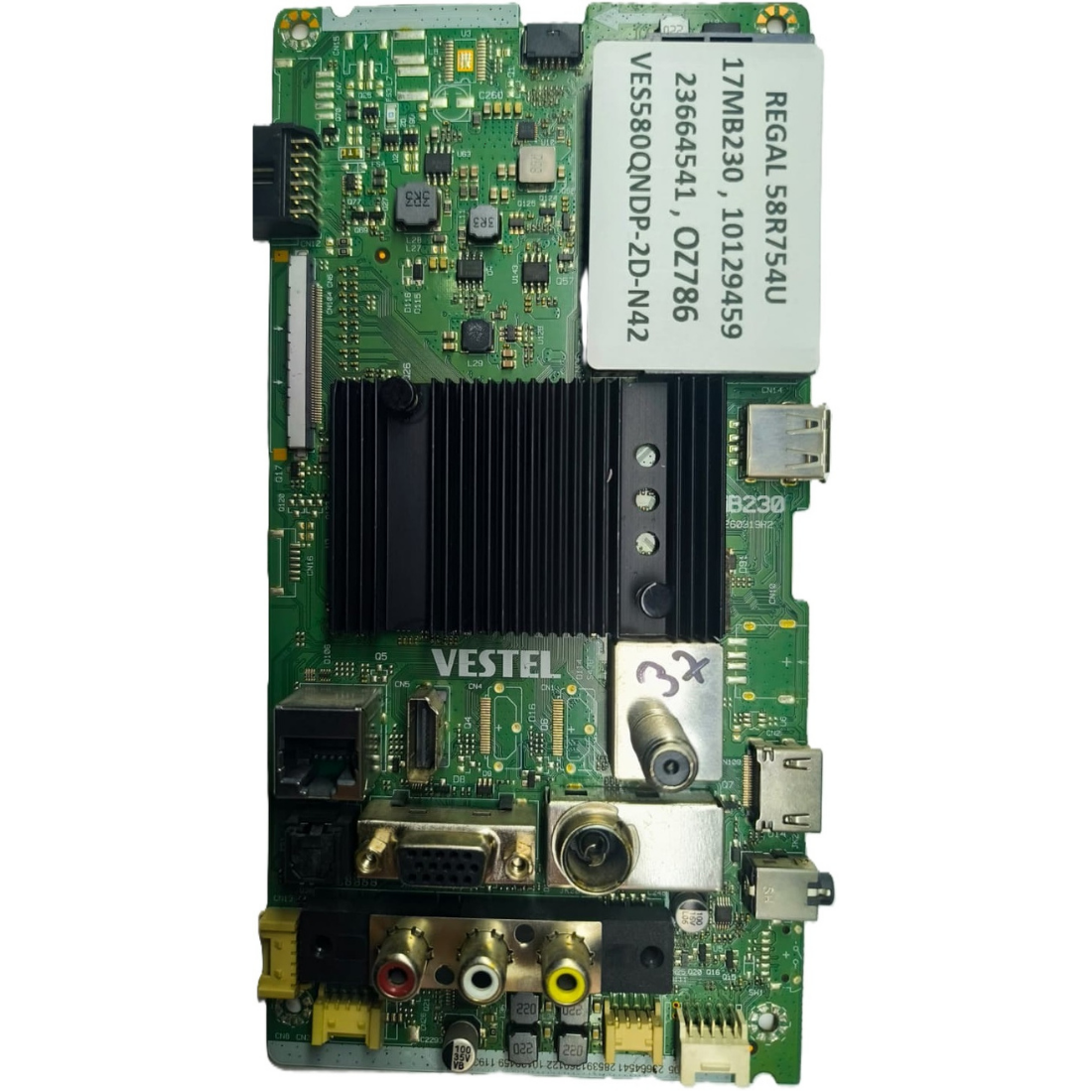 17MB230 , 10129459 , 23664541 , VES580QNDP-2D-N42 , REGAL 58R754U MAINBOARD