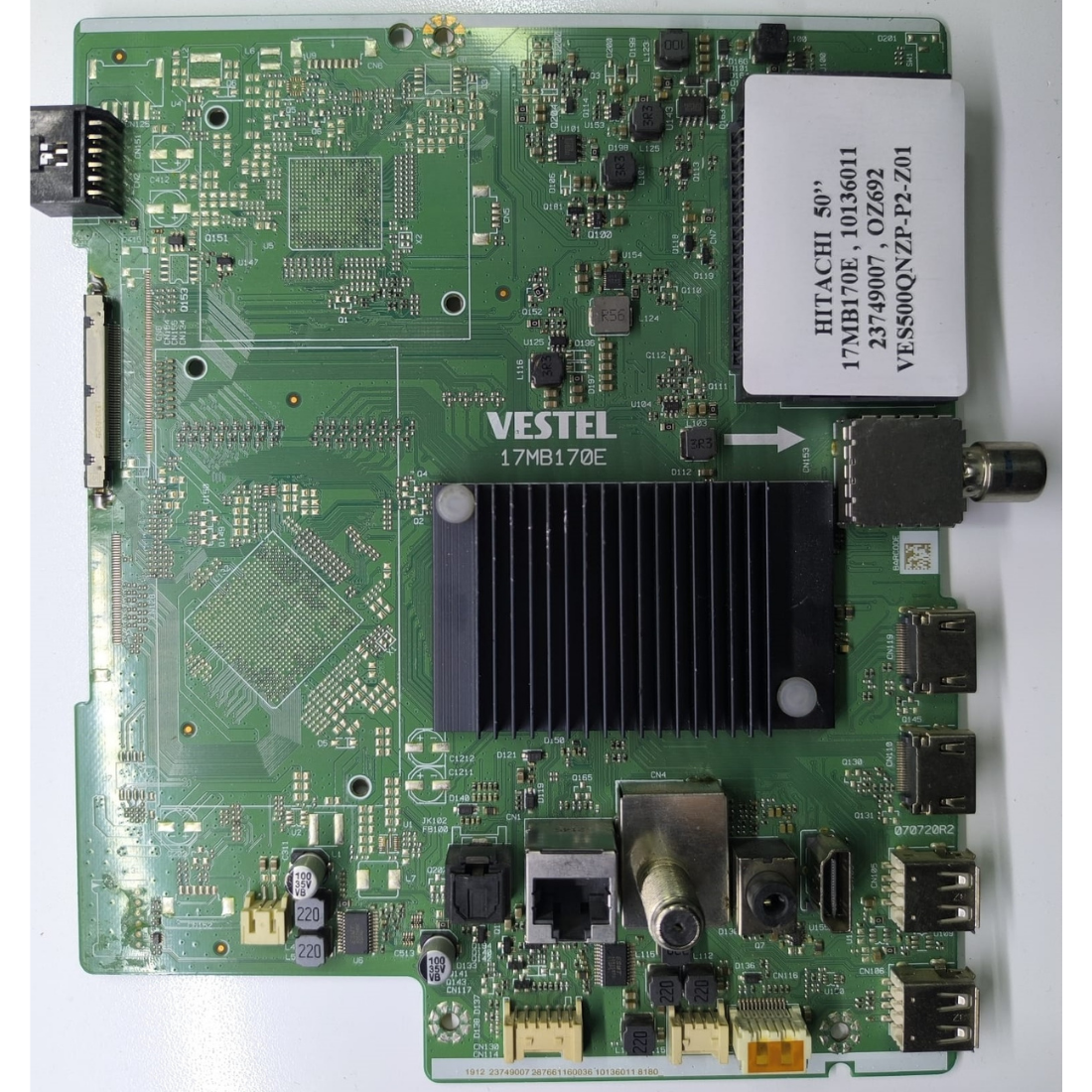 17MB170E , 10136011 , 23749007 , VES500QNZP-P2-Z01 , HITACHI 50'' MAINBOARD
